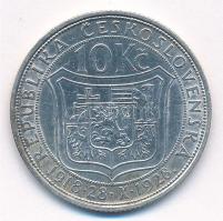 Csehszlovákia 1928. 10K Ag "Masaryk" T:1- 
Czechoslovakia 1928. 10 Korun Ag "Masaryk...