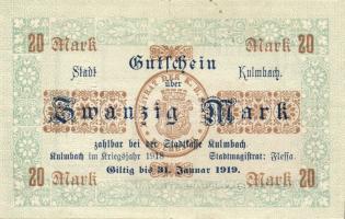 Német Birodalom/Weimari Köztársaság/Kulmbach 1918. 20M (3x) T:II,II-