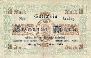 Német Birodalom/Weimari Köztársaság/Kulmbach 1918. 20M (3x) T:II,II-