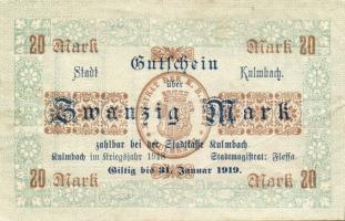 Német Birodalom/Weimari Köztársaság/Kulmbach 1918. 20M (3x) T:II,II-