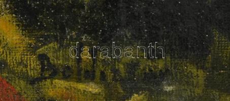 Boldizsár jelzéssel: Tengerparti vakáció. Olaj, vászon. 56,5x40 cm. Dekoratív fa keretben