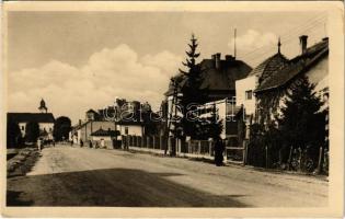 1956 Fülek, Filakovo; Malinovského ulica, Filakovsky hrad / utca, várrom / street view, castle ruins (EK)