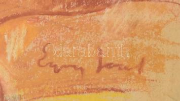 Egry József jelzéssel: Vízparti táj. Pasztell, papír. 30x42,5 cm. Üvegezett fa keretben