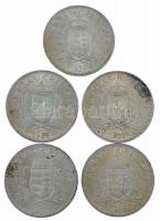 1937. 1P Ag + 1939. 1P Ag (4x) T:1,1- patina