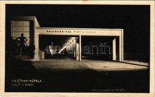 1935 Pöstyén, Piestany; Most v noci / híd este / bridge at night. Holoubková (Trencín) photo