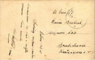 1935 Pöstyén, Piestany; Most v noci / híd este / bridge at night. Holoubková (Trencín) photo