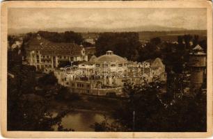 1933 Pöstyén, Piestany; Panoráma a Rádium hegyről, fürdő / general view, spa, bath (EK)