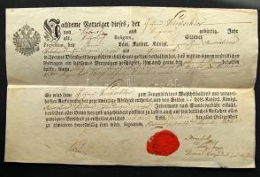 1809 Önkéntes katona leszerelő és útlevele / Disarming letter