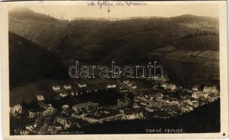 1927 Trencsénteplic-fürdő, Kúpele Trencianske Teplice; látkép / Panorama / general view (vágott / cut)