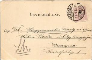 1899 Budapest VIII. Erzsébet körút, villamos. Divald Károly 1. sz. (vágott / cut)