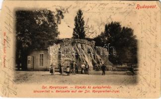 1900 Budapest XIII. Margitsziget, vízesés és gyógyforrás. Ganz Antal 104. (EM)