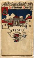 Budapest anno 1750. Hatvani kapu. Geittner és Rausch kiadása, Art Nouveau litho (b)
