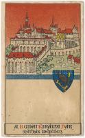 1899 Budapest anno. A budai királyi vár Mátyás idejében. Geittner és Rausch kiadása, Art Nouveau litho (r)