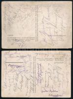 1933 2 db gödöllői képeslap a jamboreen részt vevő külföldi cserkészek aláírásaival