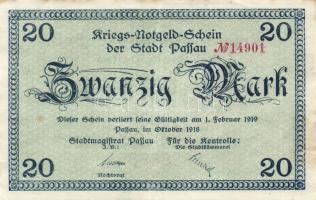 Német Birodalom/Weimari Köztársaság/Passau 1918. 20M (4x) T:II,II/III
