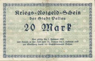 Német Birodalom/Weimari Köztársaság/Passau 1918. 20M (4x) T:II,II/III