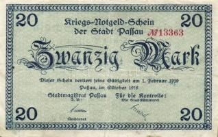 Német Birodalom/Weimari Köztársaság/Passau 1918. 20M (4x) T:II,II/III