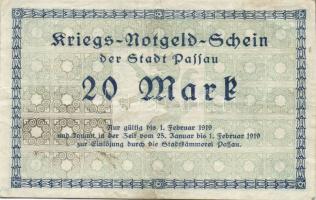 Német Birodalom/Weimari Köztársaság/Passau 1918. 20M (4x) T:II,II/III