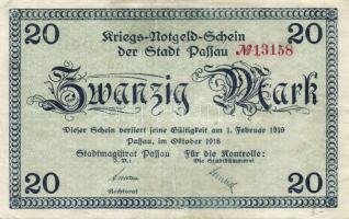 Német Birodalom/Weimari Köztársaság/Passau 1918. 20M (4x) T:II,II/III