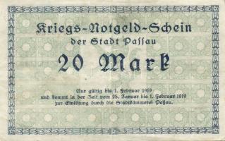 Német Birodalom/Weimari Köztársaság/Passau 1918. 20M (4x) T:II,II/III