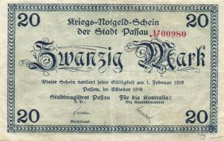 Német Birodalom/Weimari Köztársaság/Passau 1918. 20M (4x) T:II,II/III