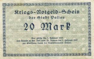 Német Birodalom/Weimari Köztársaság/Passau 1918. 20M (4x) T:II,II/III