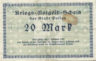 Német Birodalom/Weimari Köztársaság/Passau 1918. 20M (4x) T:II,II/III
