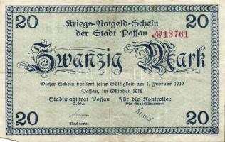 Német Birodalom/Weimari Köztársaság/Passau 1918. 20M (4x) T:II,II/III