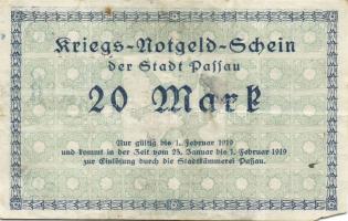 Német Birodalom/Weimari Köztársaság/Passau 1918. 20M (4x) T:II,II/III