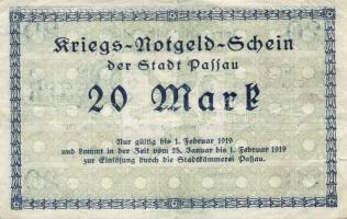 Német Birodalom/Weimari Köztársaság/Passau 1918. 20M (4x) T:II,II/III