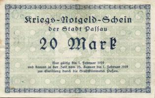 Német Birodalom/Weimari Köztársaság/Passau 1918. 20M (4x) T:II,II/III