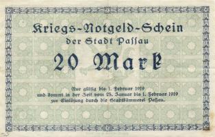 Német Birodalom/Weimari Köztársaság/Passau 1918. 20M (4x) T:II,II/III
