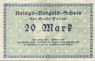 Német Birodalom/Weimari Köztársaság/Passau 1918. 20M (4x) T:II,II/III
