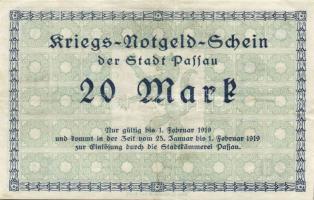 Német Birodalom/Weimari Köztársaság/Passau 1918. 20M (4x) T:II,II/III
