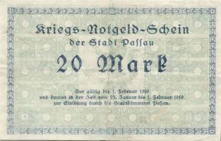 Német Birodalom/Weimari Köztársaság/Passau 1918. 20M (4x) T:II,II/III