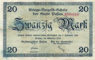 Német Birodalom/Weimari Köztársaság/Passau 1918. 20M (4x) T:II,II/III