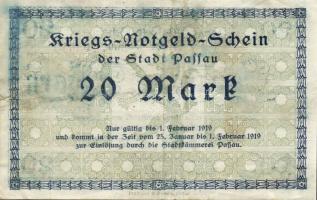 Német Birodalom/Weimari Köztársaság/Passau 1918. 20M (4x) T:II,II/III
