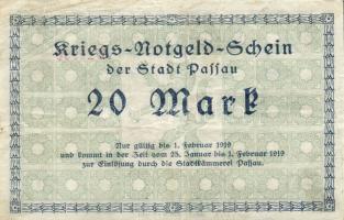 Német Birodalom/Weimari Köztársaság/Passau 1918. 20M (4x) T:II,II/III