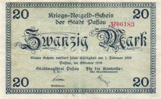 Német Birodalom/Weimari Köztársaság/Passau 1918. 20M (4x) T:II,II/III