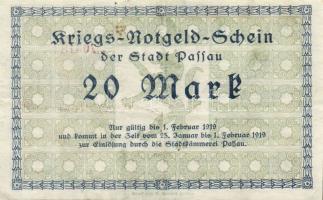 Német Birodalom/Weimari Köztársaság/Passau 1918. 20M (4x) T:II,II/III