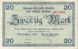 Német Birodalom/Weimari Köztársaság/Passau 1918. 20M (4x) T:II,II/III