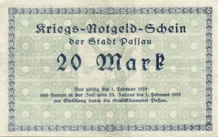 Német Birodalom/Weimari Köztársaság/Passau 1918. 20M (4x) T:II,II/III