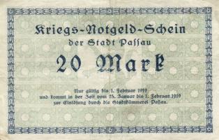 Német Birodalom/Weimari Köztársaság/Passau 1918. 20M (2x) T:II,II/III