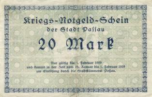 Német Birodalom/Weimari Köztársaság/Passau 1918. 20M (2x) T:II,II/III