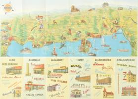 Vegyes Balatonnal kapcsolatos tétel,4 db: 
1968 Balaton Guide, HungarHotels,Bp.,1968,Cartographia, ...
