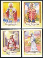 1938 Magyar szentek sorozat, 12 db kinyitható kártya, eredeti borítékjában, a Katholikus Háziasszony...