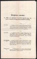 1868 Ideiglenes utasítás az 1868. évi september 1-én életbe léptetett magy. kir. vasuti és hajózási főfelügyelőség hatáskörét illetőleg, 4 p., hajtva