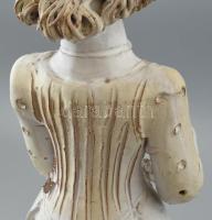 Kovács Éva (1938-2017): Szeret nem szeret, mázas kerámia, mázrepedésekkel, jelzett, m: 42cm