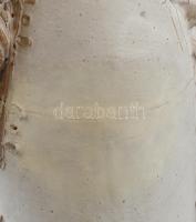 Kovács Éva (1938-2017): Lány kendővel, mázas kerámia, restaurált, jelzett, m: 40cm