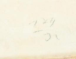 Fali sótartó, mátrai tájjal díszítve, fajansz, fa fedővel, jelzett, sérült, kopott. 17x10x16cm